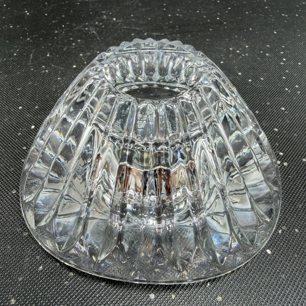 Vintage Sweden Crystal Glass Petal Votive Trilliant Trinket Dish Candle Holder